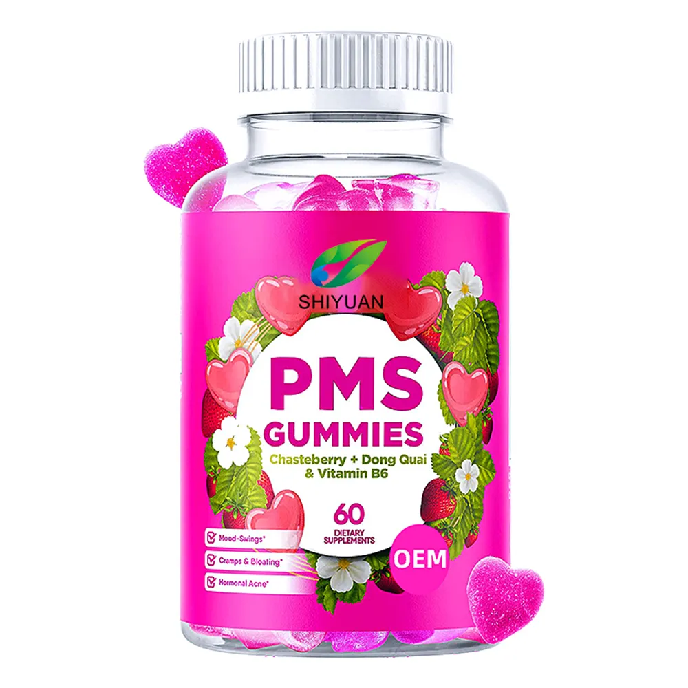 Gommes naturelles personnalisées en usine de suppléments nutritionnels bio extraits de PMS soutenant les produits de santé pour l'équilibre hormonal féminin