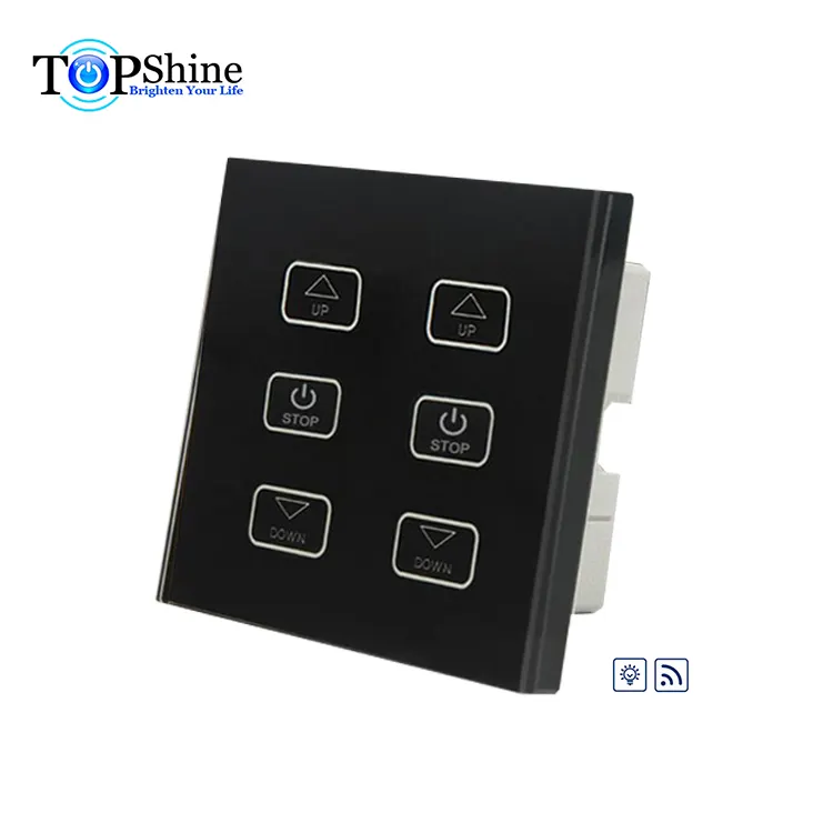 Topshine-interrupteur avec écran tactile couleur noire, 6 boutons, 2 rangées, standard britannique, nouvel arrivage