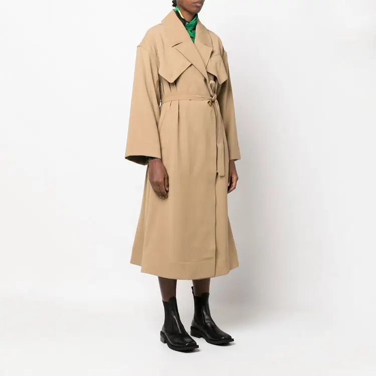 Manteau mi-long avec ceinture pour femme, Trench-Coat Long de haute qualité, mode printemps-hiver 2022