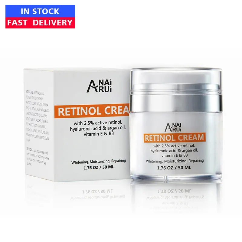 ANAiRUi-Crema de Retinol activo 2.5%, vitamina E y B3, crema Facial reparadora para blanqueamiento de la piel