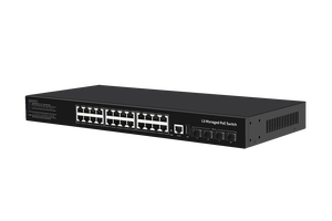 28 port Gigabit ağ anahtarı 24 portlu katman 3 yönetilen DHCP SNMP 1U raf montajlı 4x10G SFP + Ethernet anahtarı - Product Image 2