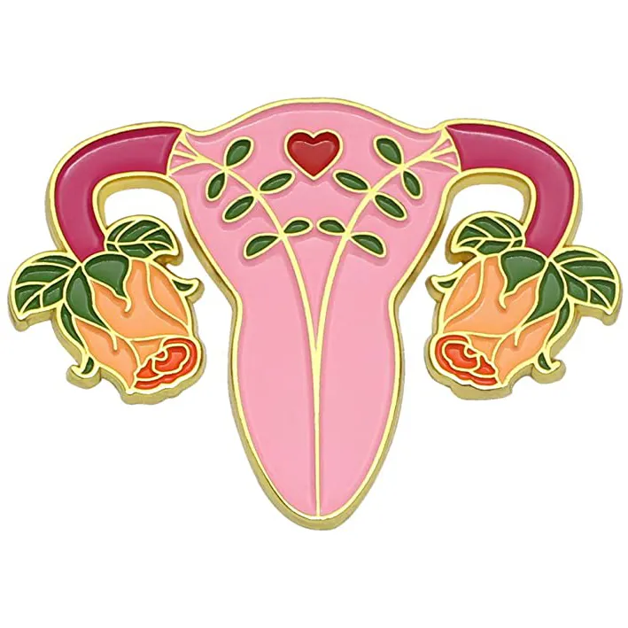 Feminist Uterus Enamel Pin Blooming Uterus Female Women Rights Reproductive Rights Metal Brooch Jewelry Gifts