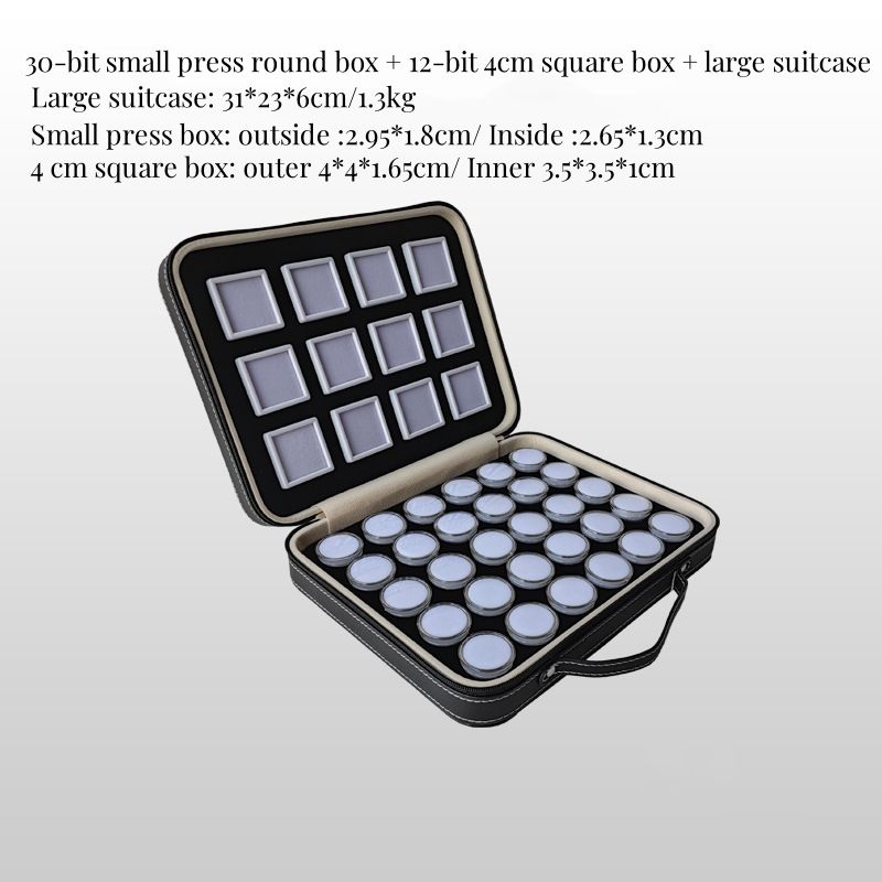 Noir/30 petite boîte de presse + 12 boîte blanche de 4cm + grande boîte