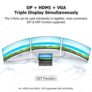 12 in 1 Usb C Hub Phone Laptop Docking Station With Dual 4K HD DP VGA Triple Display Ethernet <strong>Audio</strong> USB 3.0 Charger Hub - Product Image 4