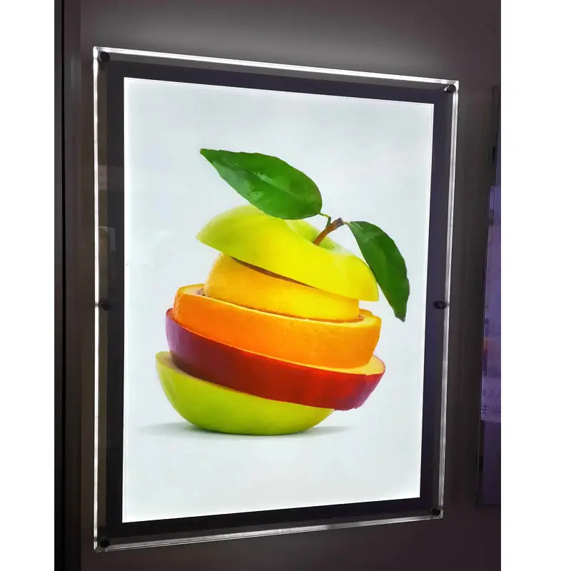 Wall Mounted LED Acrylic Photo Frame A2 A3 A4 A5 Lighting Up Acrylic Picture Frames