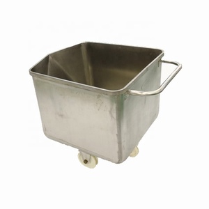 200L נירוסטה נייד ידית בשר עגלת/יד לדחוף בשר תחבורה עגלת/304 נירוסטה מזון נע לדלג עגלת