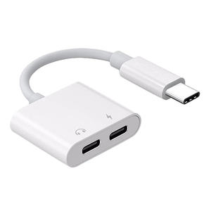 高质量2合1 C型音频辅助充电适配器，用于C型耳机适配器连接器2in1 C型至3.5毫米音频适配器