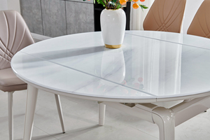 2024 Popular Factory Home Furniture Dining Room <strong>Table</strong> Set Modern <strong>Design</strong> <strong>Rotary</strong> Expansion Round Dining <strong>Table</strong> With Chairs