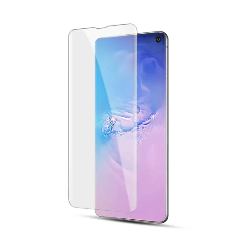 Parmak izi kilidini UV sıvı kavisli tam tutkal temperli cam ekran koruyucu Samsung Galaxy S7/S8/S9/S10/S20 telefon