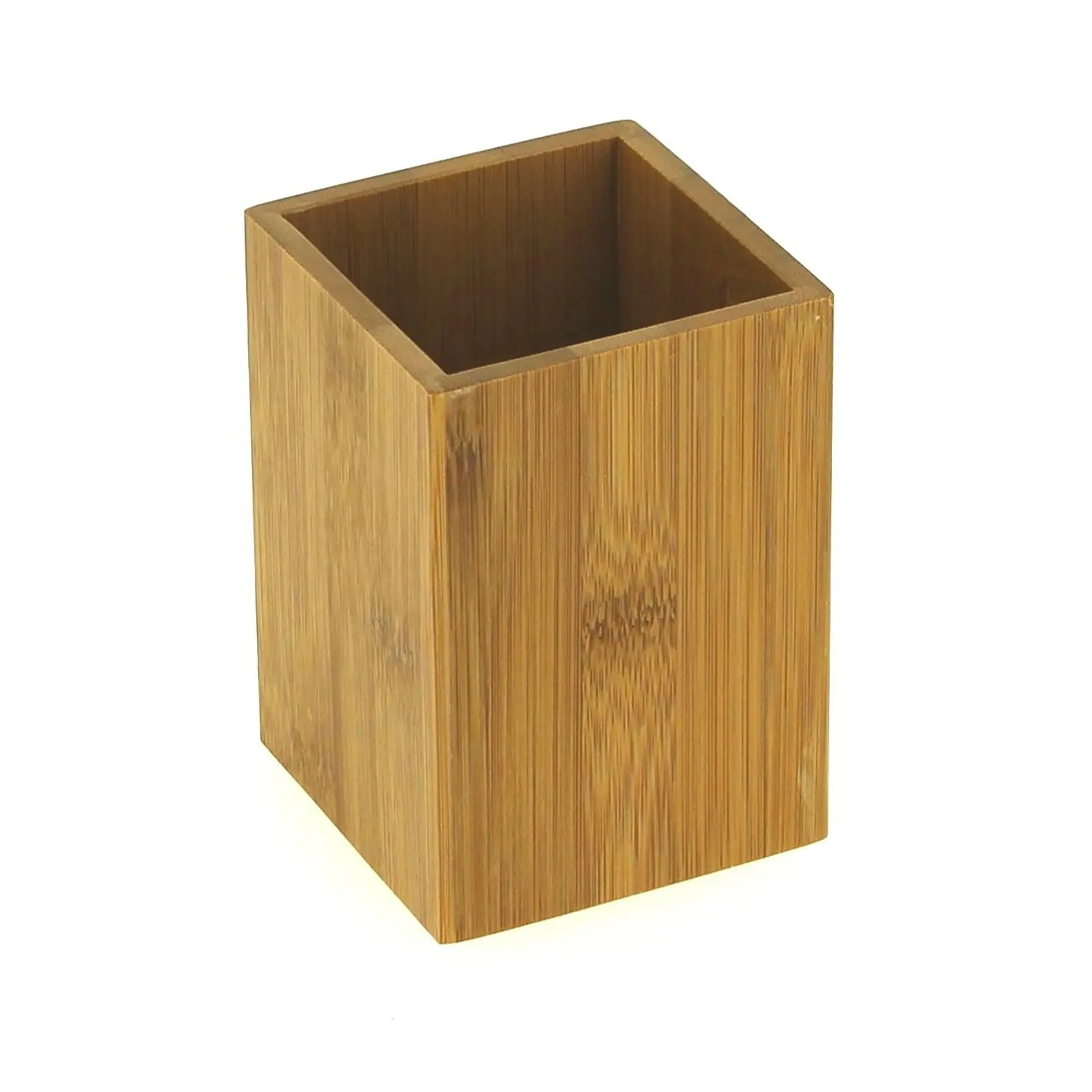 Portalápices de madera Natural de bambú para el hogar, soporte personalizado individual para escritorio, oficina y escuela