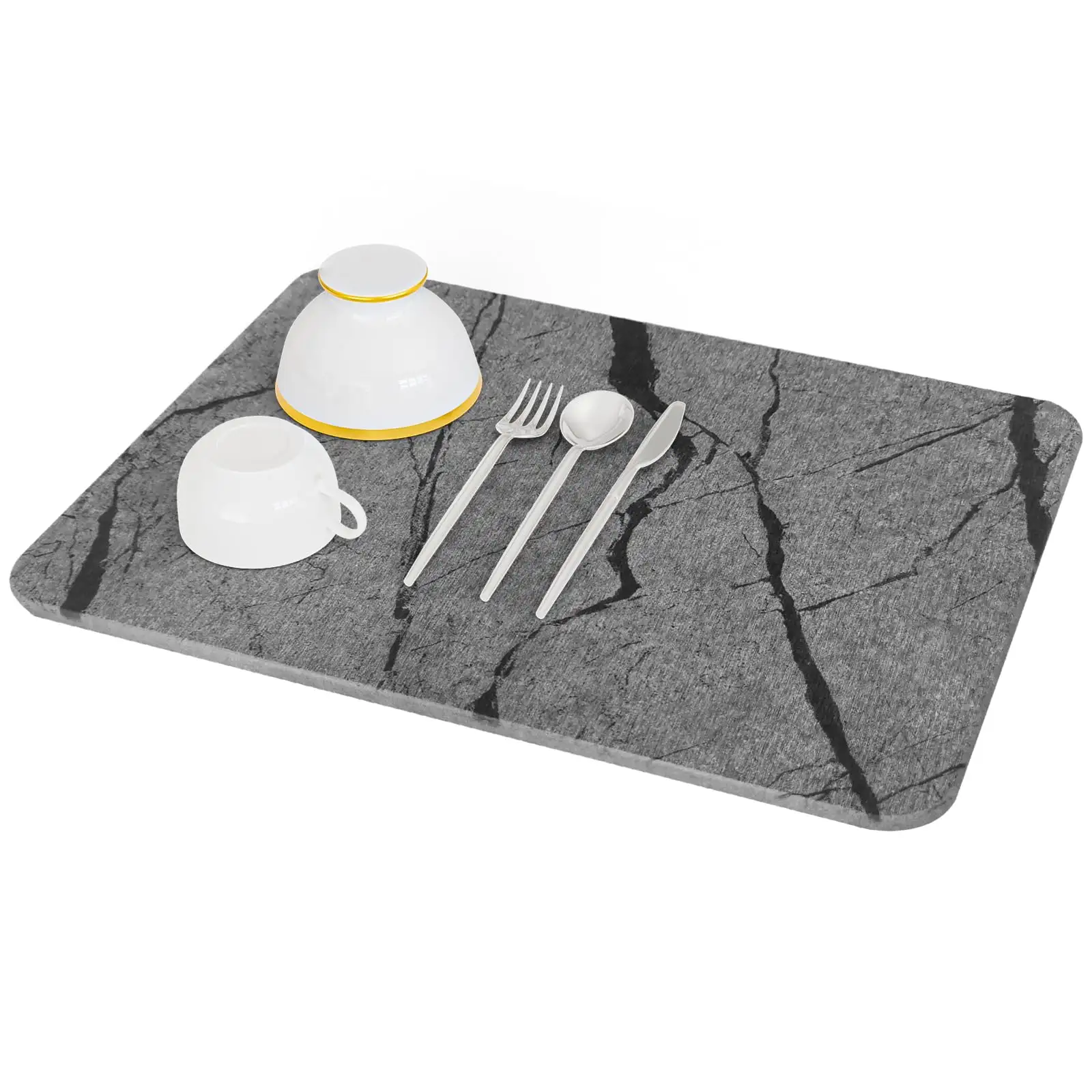 Custom diatomaceous earth dish drying mat marble quick drying stone mat for kitchen counter