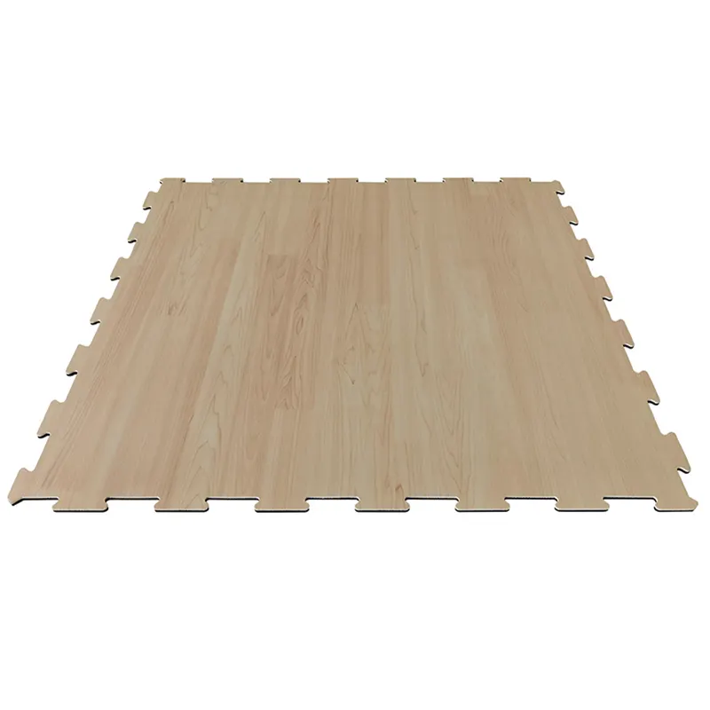 Wooden pattern PVC Composite piso de goma para Gym Flooring Interlocking Rubber Mats Gym Flooring
