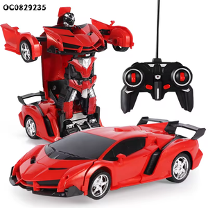 2-Way oyna dönüşüm Robot araba uzaktan kumanda 360 derece rotasyon serin LED ışık Metal ve plastik RC araba için Boys - Product Image 2