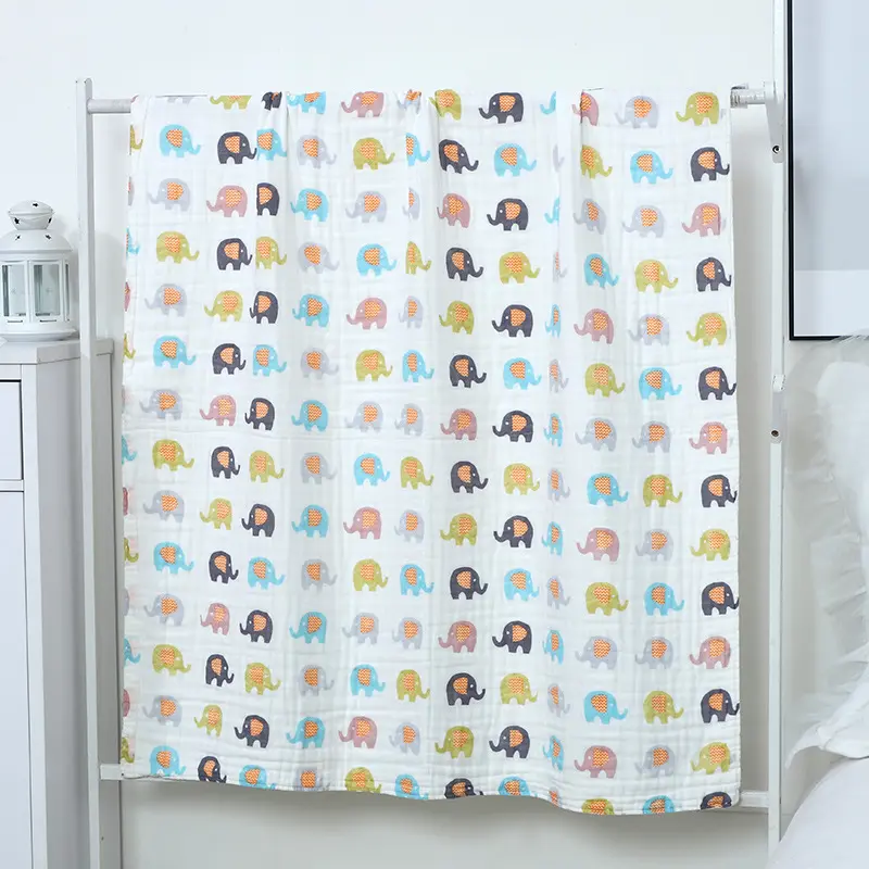 Offre Spéciale vente en gros 6 couches couvertures en mousseline pour bébés 100% serviettes en coton pour bébé serviettes en mousseline de coton