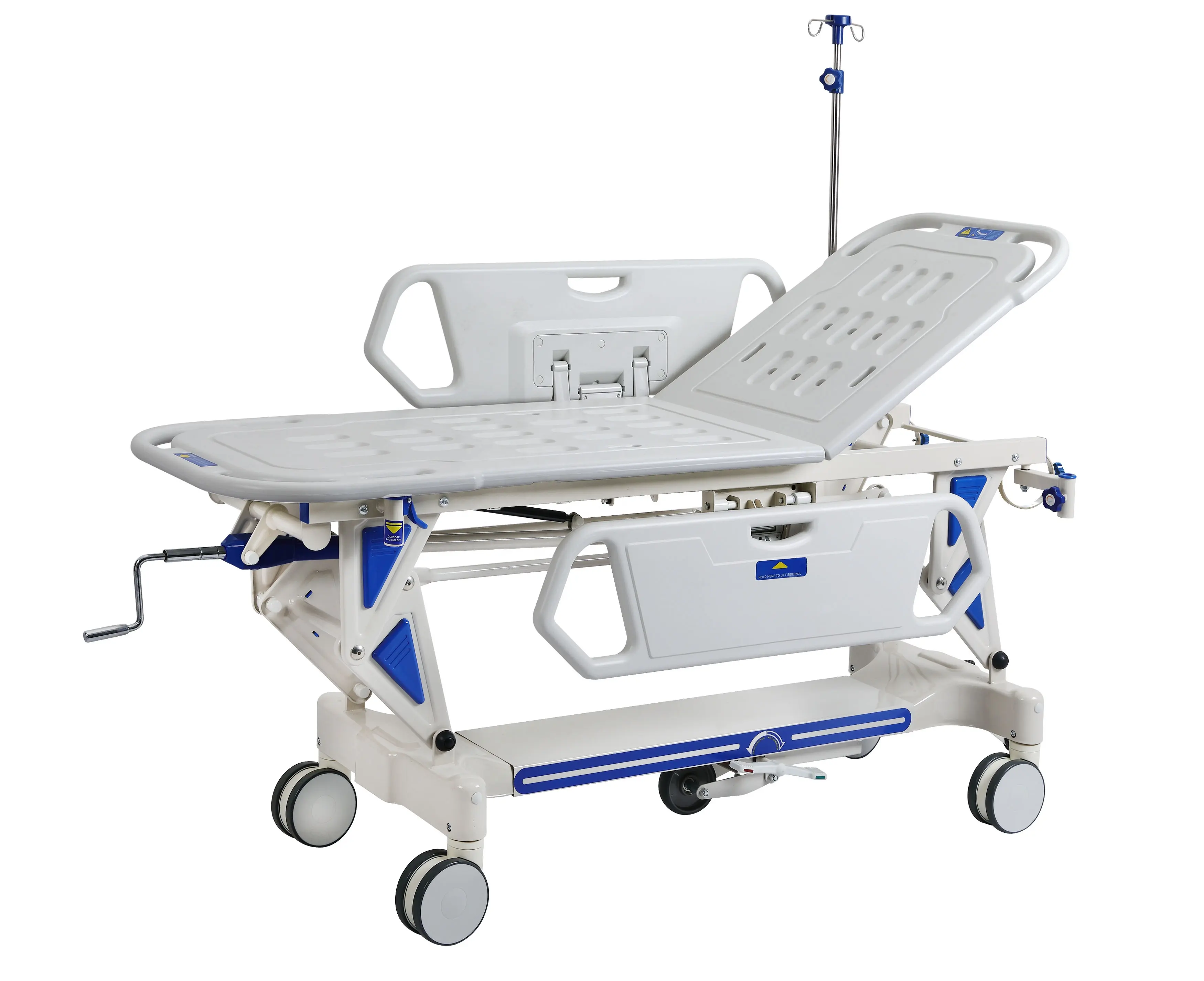 Prezzo all'ingrosso PP acciaio anziano ospedale assistenza domiciliare di cura regolabile letto medico con sedia a rotelle