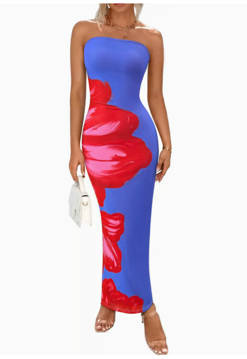 Fleurs bleues et rouges
