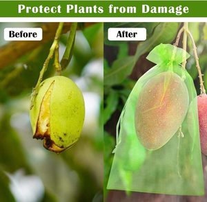 100 Uds. Bolsas reutilizables de protección de frutas con cordón de PE para proteger verduras y frutas de insectos, Mosquitos - Product Image 2