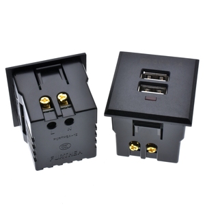 双USB交流电源插座嵌入式双USB桌面插座DC充电电源面板模块插座5V 2.1A - Product Image 2