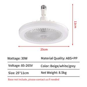 Ventiladores de teto promocionais Luzes <span class=keywords><strong>LED</strong></span> Controle Remoto E27 Ventilador de luz para sala de estar Luz de ventilador multifuncional