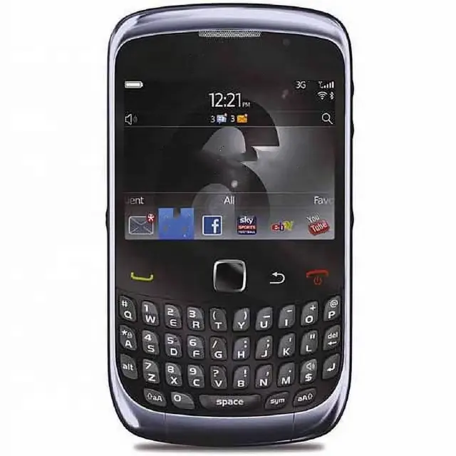 Gratis pengiriman untuk Blackberry Curve 3G 9300 hitam Unlocked asli QWERTY bilah sederhana klasik murah GSM ponsel ponsel oleh Post