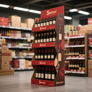 Umwelt freundliche anpassbare A4 Wellpappe Wein Display Stand Faltbare Hoch leistungs verstellbare Regal für Bar Promotion Geschenk - Product Image 1