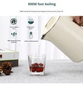 קומקום חשמלי נירוסטה קומקום כפול שכבה קומקום אמבטיה מלון 0.8l קיבולת מתחת 800w כוח - Product Image 2