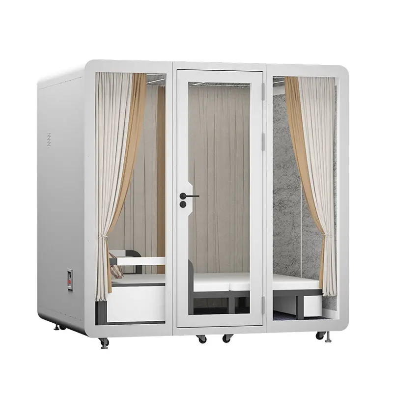 Ventilazione a basso rumore cabina acustica prefabbricata insonorizzata cabine per dormire pod sleep una cabina bianca per dormire con letto