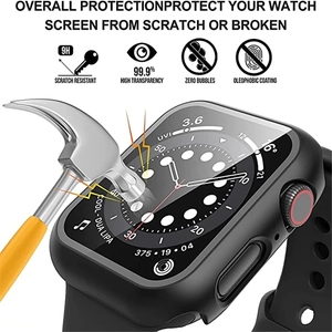 41mm 45mm temperli cam İzle vaka iWatch için kapak ekran koruyucu temperli cam kapak Apple için İzle 8 s7 - Product Image 3