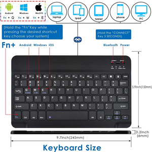 Thin Smart Lighting Retroiluminado 78 Teclas Mini Teclado Inalámbrico para IPad Huawei Lenovo Tablets Android Ios Dispositivos Windows - Product Image 4