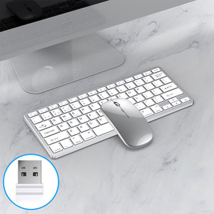MINI PC Inalámbrico 78 Teclas Teclado y Ratón Combo Recargable Teclado y Ratón Combo Para Oficina