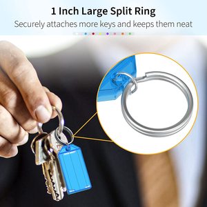 10-50 ชิ้นพลาสติกที่มีสีสันพวงกุญแจ <span class=keywords><strong>Key</strong></span> แยกแหวนสําหรับ DIY หมายเลขกระเป๋าเดินทางแท็ก ID ป้ายชื่อแท็ก