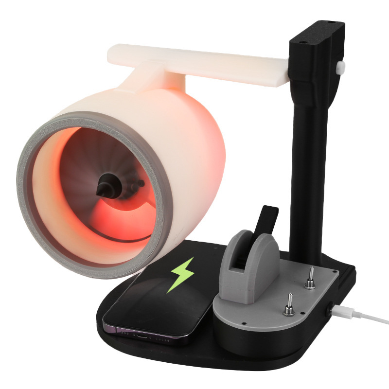 Turbofan with wireless charging-red light