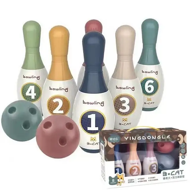 Gioco da Bowling per bambini Set palla da Bowling con numero giochi sportivi al coperto giocattoli da Bowling per bambini