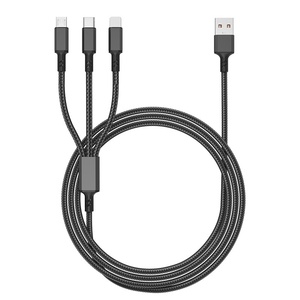 新品到着ISOモバイル5-in-1 3A超高速充電ケーブルナイロン編組マイクロタイプ-C Huawei for Apple - Product Image 1