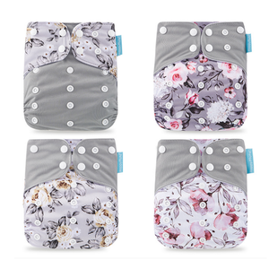 Happy Flute Newest Patterns <strong>AIO</strong> Reusable Baby <strong>Cloth</strong> Diaper with Waterproof PUL Washable Nappy 4pcs/pack - Product Image 4