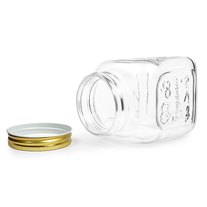 在庫あり500ml16oz広口エンボスロゴクリアガラスメイソンジャー - Product Image 3