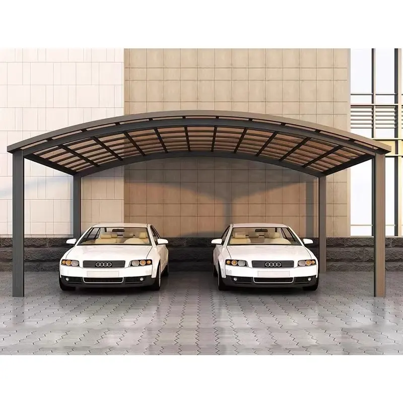 Polycarbonaat Carport Aluminium Metalen Luifels Buitenshuis Zonnescherm En Regendichte Dubbele Carports Garage Parkeerluifel