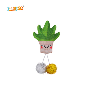 Famipet fabricante personalizado nuevo diseño de planta en maceta gatito juguete suave peluche mascota gato juguete conjunto con hierba gatera - Product Image 4