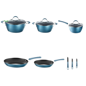 11 adet tencere setleri mutfak gereçleri tencere ve tava seti tencere kızartma tavaları pişirme tencere kapakları ile PTFE/PFOA/PFOS ücretsiz kraliyet mavi - Product Image 1