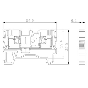 スプリングDinレール端子ブロックDEGSON DS4シングル入力、シングル出力GUV4-102 - Product Image 2