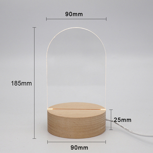 Papan pijat akrilik Led, dengan dudukan dasar kayu bulat, peredupan dapat diatur, papan pemberitahuan led dengan pena untuk kantor - Product Image 3