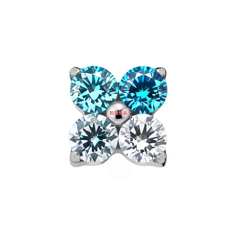 Bleu mélangé à du zircon blanc