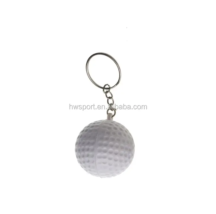 High Quality Pu Golf Ball Shape Antistress Anti-stress Ball Toys Customized Pu Sports Ball Toys Keychains For Promotion