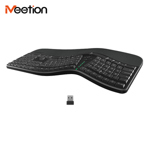 Membrana de escritorio Usb Meetion USB 2,0 ABS Mt-directorw Diseño de teclado dividido Teclado ergonómico inalámbrico Tecla Lenovo con cable negro