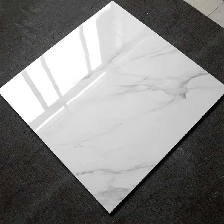 Hot Sale 60x60 Porcelanto Glossy Ceramic Tile For Floor Standard White Marble Porcelain Tiles