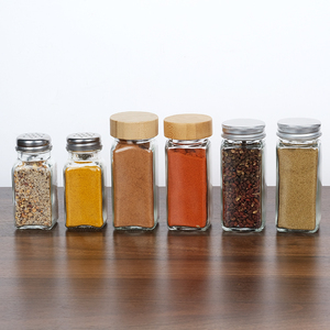 Toptan baharat çalkalayıcı kapakları Metal kapaklı 120ML baharat cam kavanoz şişeleri