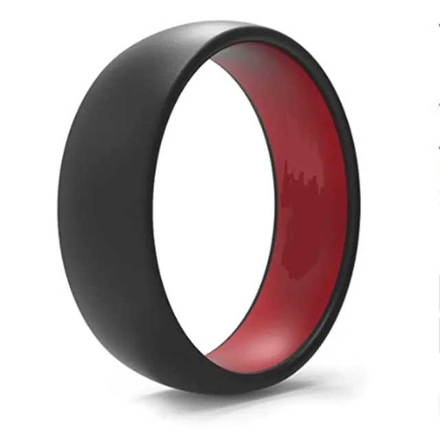 Anello doppio colore personalizzato fede nuziale in Silicone bicolore fede nuziale in Silicone bicolore fede nuziale ipoallergenica bicolore