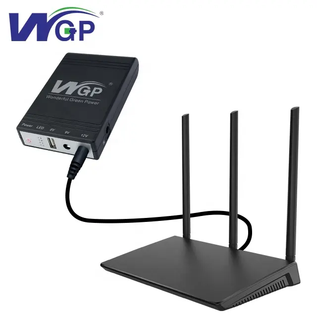 WGP UPS Router Wifi Online Sistem Baterai Cadangan USB Power Bank DC 5V 9V 12V Mini UPS untuk Router Wifi Modem Kamera CCTV