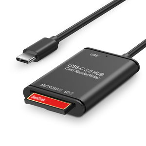 USB CからSD、マイクロSDメモリカードリーダー、タイプC-SDカードリーダーアダプターテラバイトMacBookカメラの容量Android Windows Linux - Product Image 2