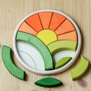 Montessori Đồ chơi giáo dục xây dựng sáng tạo hình dạng màu Stacker làm tổ Câu Đố khối cầu vồng bằng gỗ Xếp Chồng Đồ chơi - Product Image 6